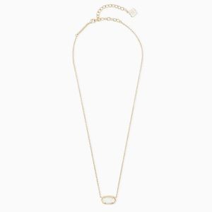 Kendra Scott Elisa Gold Pendant Necklace In Ivory Mother-Of-Pearl